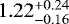 Mathematical equation: $1.22^{+0.24}_{-0.16}$