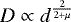 Mathematical equation: $D \propto d^{\frac{2}{2+\mu}}$