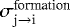 Mathematical equation: $\sigma_{\textrm{j}\rightarrow{\textrm{i}}}^{\textrm{formation}}$
