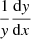 Mathematical equation: $ \frac{1}{\mathit{y}}\frac{\mathrm{d}\mathit{y}}{\mathrm{d}x} $