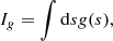 Mathematical equation: $$ \begin{aligned}&I_{g} = \int \mathrm{d} s {g}(s), \end{aligned} $$