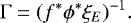 Mathematical equation: \begin{equation*} \Gamma=(f^*\phi^*\xi_E)^{-1}.\end{equation*}