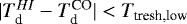 Mathematical equation: $|T_{\textrm{d}}^{HI}-T_{\textrm{d}}^{\textrm{CO}}|< T_{\textrm{tresh,low}}$