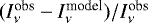 Mathematical equation: $(I_{\nu}^{\textrm{obs}}-I_{\nu}^{\textrm{model}})/I_{\nu}^{\textrm{obs}}$