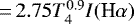 Mathematical equation: $\,{=}\,2.75T_4^{0.9}I(\textrm{H}\alpha)$