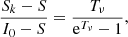 Mathematical equation: $$ \begin{aligned} \frac{S_k-S}{I_0-S}= \frac{T_{\nu }}{\mathrm{e}^{T_{\nu }}-1}, \end{aligned} $$