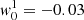 Mathematical equation: $ {\it w}^1_0=-0.03 $