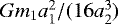 Mathematical equation: $Gm_1a^2_1/(16a^3_2)$