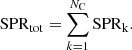 Mathematical equation: $$ \begin{aligned} \mathrm{SPR} _{\rm tot} = \sum \limits _{k=1}^{N_{\rm C}} \mathrm{SPR} _{\rm k}. \end{aligned} $$