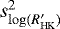 Mathematical equation: $s_{\log(R^{\prime}_{\mathrm{HK}})}^2$