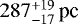 Mathematical equation: \(287^{+19}_{-17}\textrm{\,pc}\)
