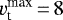 Mathematical equation: $v_{\textrm{t}}^{\textrm{max}}\,{=}\,8$