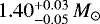 Mathematical equation: $1.40^{+0.03}_{-0.05}\,M_{\odot}$