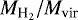 Mathematical equation: $M_{{\textrm{H}_2}}/M_{\textrm{vir}}$