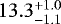 Mathematical equation: $13.3^{+1.0}_{-1.1}$