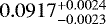 Mathematical equation: $0.0917^{+0.0024}_{-0.0023}$