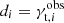 Mathematical equation: $ d_{i} = \gamma_{\mathrm{t}, i}^{\mathrm{obs}} $