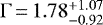 Mathematical equation: $\Gamma\,{=}\,1.78^{+1.07}_{-0.92}$