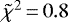 Mathematical equation: $\tilde{\chi}^2\,{=}\,0.8$