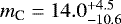 Mathematical equation: $m_{\textrm{C}} = 14.0^{+4.5}_{-10.6}$