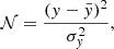 Mathematical equation: $$ \begin{aligned} \mathcal{N} = \frac{(y-\bar{y})^2}{\sigma _y^2}, \end{aligned} $$