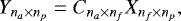Mathematical equation: \begin{equation*}Y_{n_a\times n_p}=C_{n_a\times n_f}X_{n_f\times n_p}, \end{equation*}