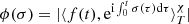 Mathematical equation: $ \phi(\sigma)=|\langle f(t),{{\rm e}}^{{{\rm i}} \int_0^t \sigma(\tau) {\rm d} \tau } \rangle_T^{ \chi} | $