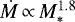 Mathematical equation: $\dot M\,{\propto}\,M_{*}^{1.8}$