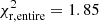 Mathematical equation: $ \chi^2_{\rm r,entire}=1.85 $