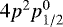 Mathematical equation: $4p^2 p^{0}_{1/2}$
