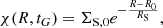 Mathematical equation: $$ \begin{aligned} \chi (R,t_G)=\Sigma _{\mathrm{S},0} e^{-\frac{R-R_0}{R_{\mathrm{S}}}}, \end{aligned} $$