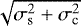 Mathematical equation: $\sqrt{\sigma_{\textrm{s}}^2 + \sigma_{\textrm{c}}^2}$