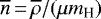 Mathematical equation: $\overline{n}\,{=}\,\overline{\rho}/(\mu {m}_{\textrm{H}})$