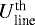 Mathematical equation: $U_{\textrm{line}}^{\textrm{th}}$