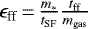 Mathematical equation: $\epsilon_{\textrm{ff}}\,{=}\,\frac{m_*}{t_{\textrm{SF}}}\frac{t_{\textrm{ff}}}{m_{\textrm{gas}}}$