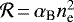 Mathematical equation: $\mathcal{R}\,{=}\,\alpha_{\textrm{B}}n_{\textrm{e}}^2$