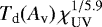 Mathematical equation: $T_{\textrm{d}}(A_{\textrm{v}}) \, \chi_{\textrm{UV}}^{1/5.9}$