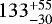 Mathematical equation: $133^{+55}_{-30}$