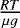 Mathematical equation: $\frac{R T}{\mu g}$