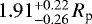 Mathematical equation: $1.91^{+0.22}_{-0.26}\,R_{\textrm{p}}$