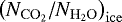 Mathematical equation: $\left(N_{\mathrm{CO}_2}/N_{\mathrm{H}_2\mathrm{O}}\right)_{\mathrm{ice}}$