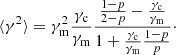 Mathematical equation: $$ \begin{aligned} \langle \gamma ^{2}\rangle = \gamma _{\rm m}^{2} \frac{\gamma _{\rm c}}{\gamma _{\rm m}} \frac{ \frac{1-p}{2-p} - \frac{\gamma _{\rm c}}{\gamma _{\rm m}} }{1+\frac{\gamma _{\rm c}}{\gamma _{\rm m}} \frac{1-p}{p}} \cdot \end{aligned} $$