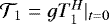 Mathematical equation: $\mathcal{T}_1=gT_1^H|_{t=0}$