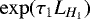 Mathematical equation: $\exp(\tau_1 L_{H_1})$
