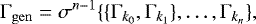 Mathematical equation: \begin{equation*} \Gamma_{\mathrm{gen}}=\sigma^{n-1}\{\{\Gamma_{k_0},\Gamma_{k_1}\},\dots,\Gamma_{k_n}\}, \end{equation*}