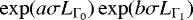 Mathematical equation: $\exp(a\sigma L_{\Gamma_0})\exp(b\sigma L_{\Gamma_1})$