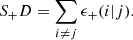 Mathematical equation: $$ \begin{aligned} S_+D = \sum _{i\ne j}\epsilon _+ (i|j) . \end{aligned} $$