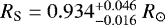 Mathematical equation: $R_{\textrm{S}}=0.934_{-0.016}^{+0.046}\;R_{\odot}$
