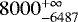 Mathematical equation: $8000^{+\infty}_{-6487}$