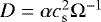 Mathematical equation: $D=\alpha c_{\textrm{s}}^2 \Omega^{-1}$